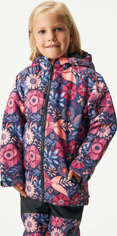 Dětská zimní bunda UNUO Polar, Kouzelné květiny Velikost: 128/134