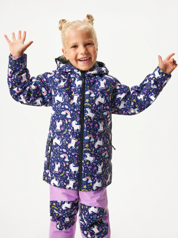 Dětská zimní bunda UNUO Polar, Jednorožci Velikost: 86/92
