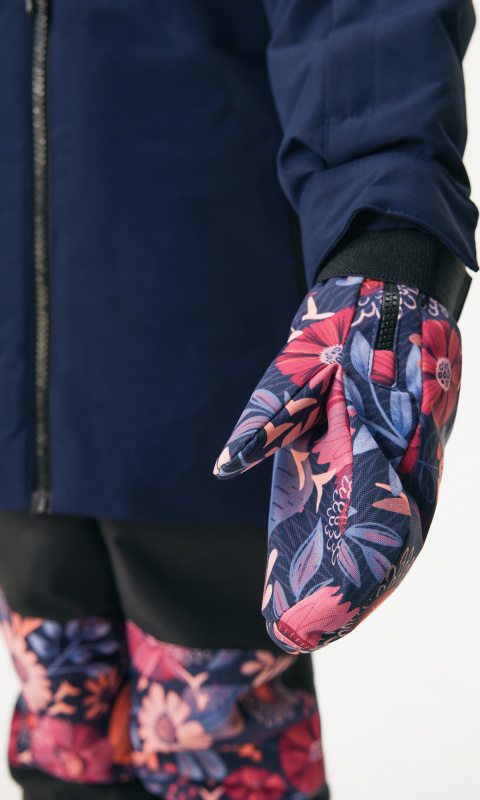 Dětské zimní rukavice UNUO Polar, Kouzelné květiny Velikost: XL