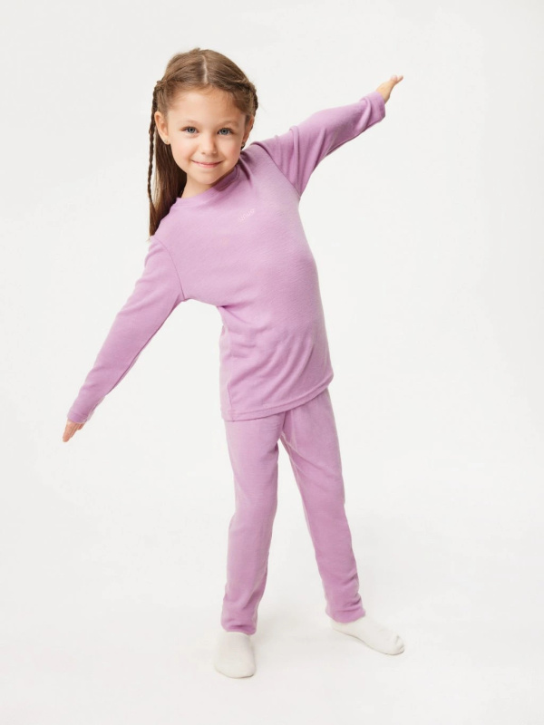 Unuo Dětské merino legíny UNUO, Růžová Velikost: 86/92