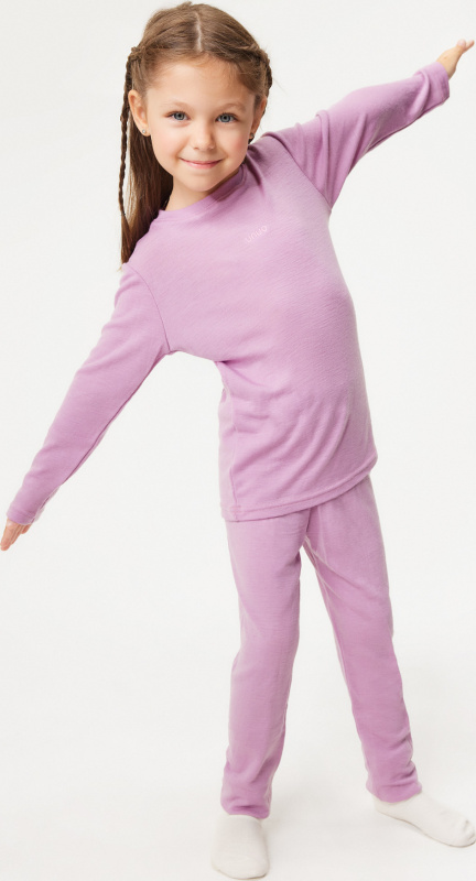 Unuo Dětské merino legíny UNUO, Růžová Velikost: 86/92