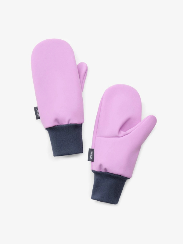 Dětské softshellové rukavice UNUO s fleecem Tap, Lila Velikost: L