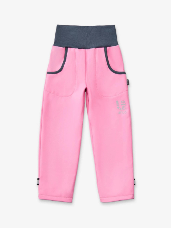 Dětské softshellové kalhoty s fleecem Basic, Růžová, vel. 104/110