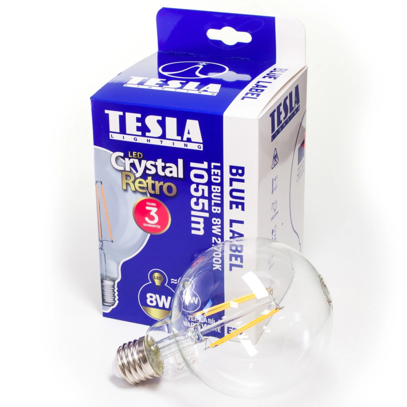 LED žárovka filament retro globe 9W E27 2700K 1055LM
