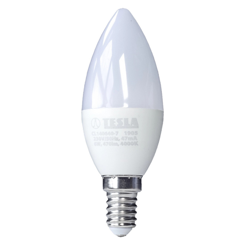 Tesla Lighting LED žárovka Candle E14, 6 W, 470 lm, 4000 K