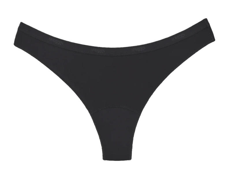 Snuggs Period Underwear Brazilian: Light Flow Black látkové menstruační kalhotky pro slabou menstruaci velikost M Black 1 ks