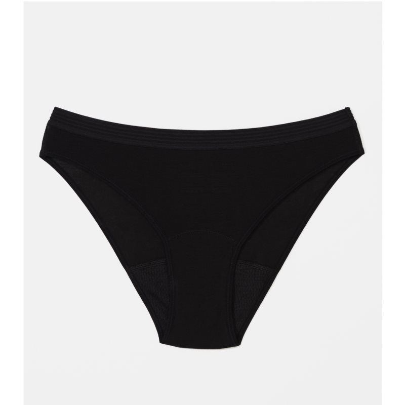 Snuggs Brief Medium Black látkové menstruační kalhotky pro střední menstruaci velikost S 1 ks