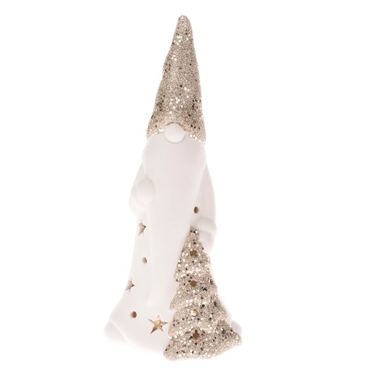 Porcelánový Santa s LED světlem, 19,3 cm