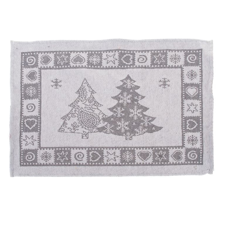 Textilní prostírání šedé - Stromeček