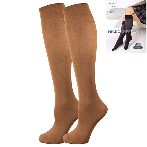 MICRO KNEE-SOCKS 50 DEN punčochové podkolenky Lady B - 6 párů UNI béžová