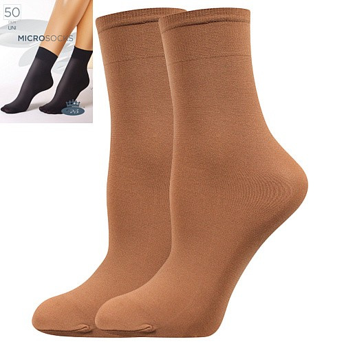 MICRO socks 50 DEN punčochové ponožky Lady B - 6 párů UNI béžová