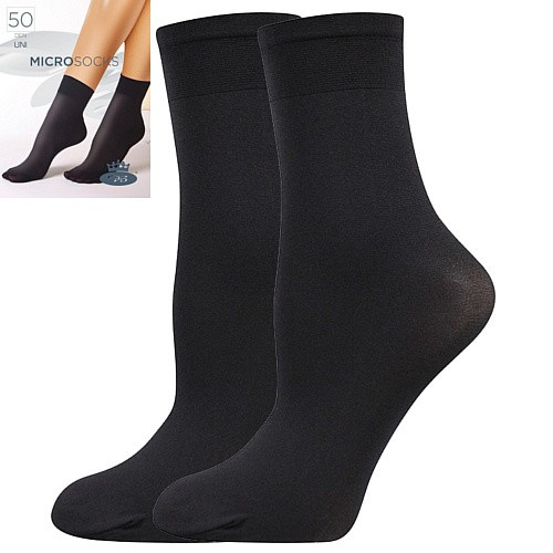 MICRO socks 50 DEN punčochové ponožky Lady B - 6 párů UNI černá