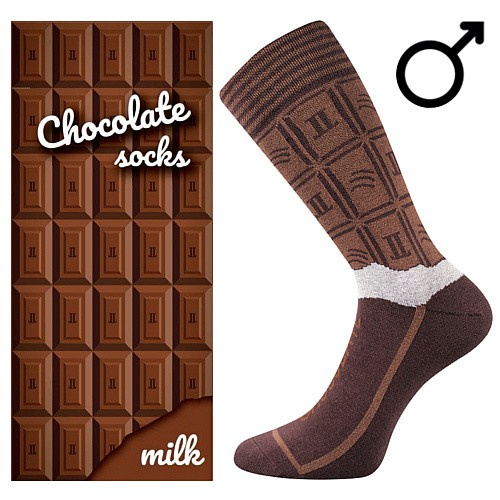 CHOCOLATE sladké veselé ponožky Lonka pánská mléčná