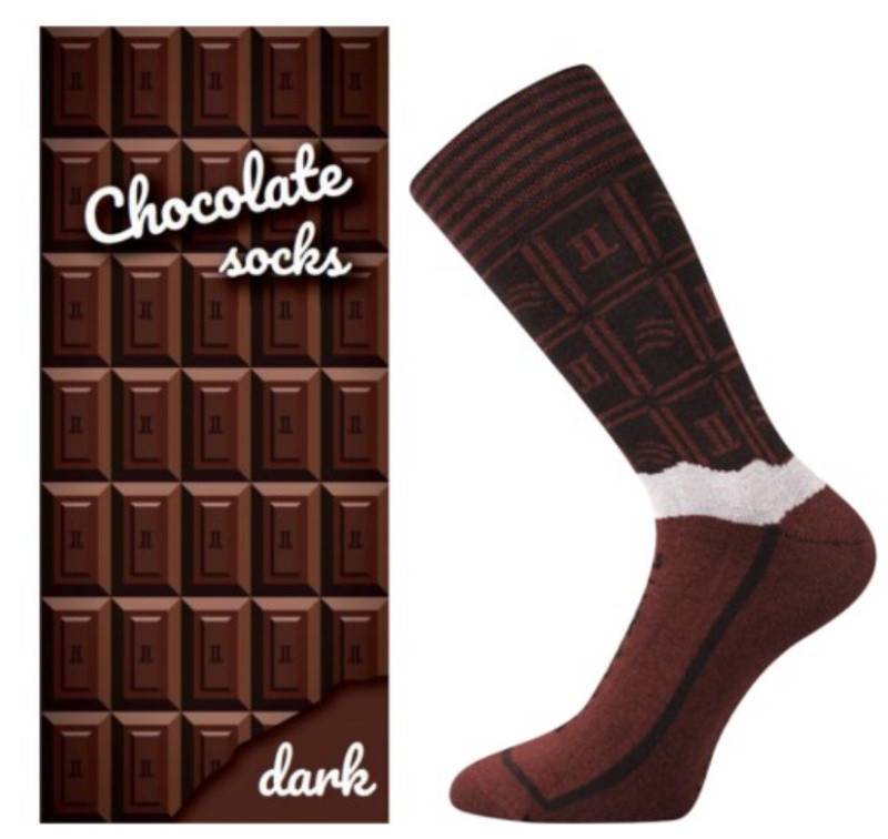CHOCOLATE sladké veselé ponožky Lonka pánská hořká