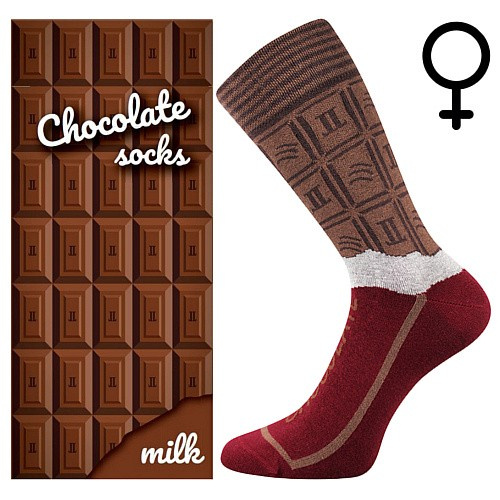 CHOCOLATE sladké veselé ponožky Lonka dámská mléčná