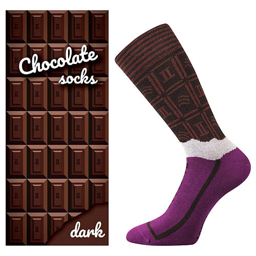 CHOCOLATE sladké veselé ponožky Lonka dámská hořká
