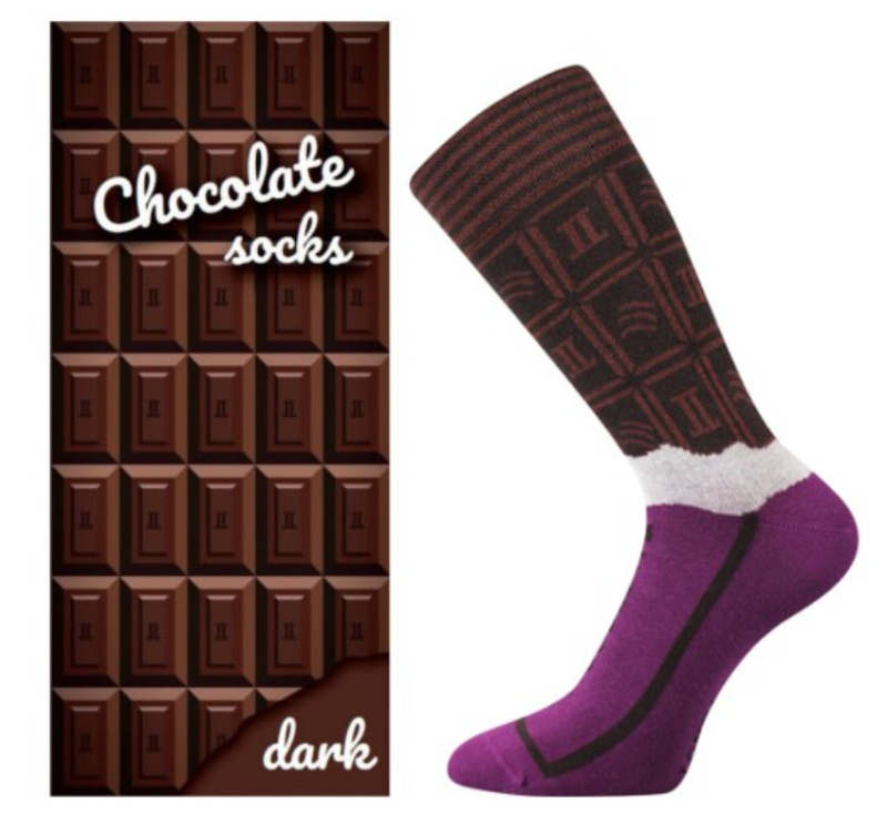 CHOCOLATE sladké veselé ponožky Lonka dámská hořká