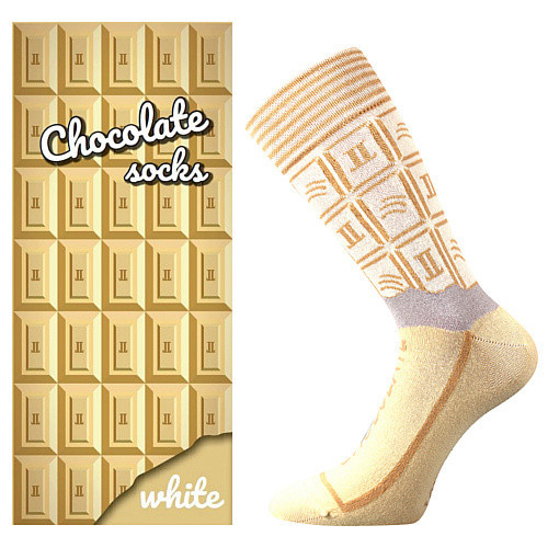 CHOCOLATE sladké veselé ponožky Lonka dámská bílá