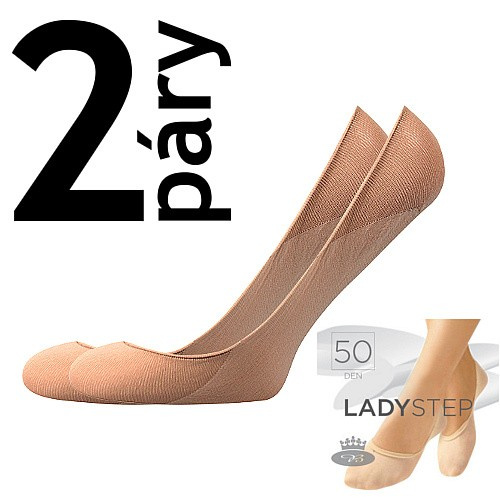 LADY STEP 2páry 50 DEN punčochové ťapky Lady B UNI béžová