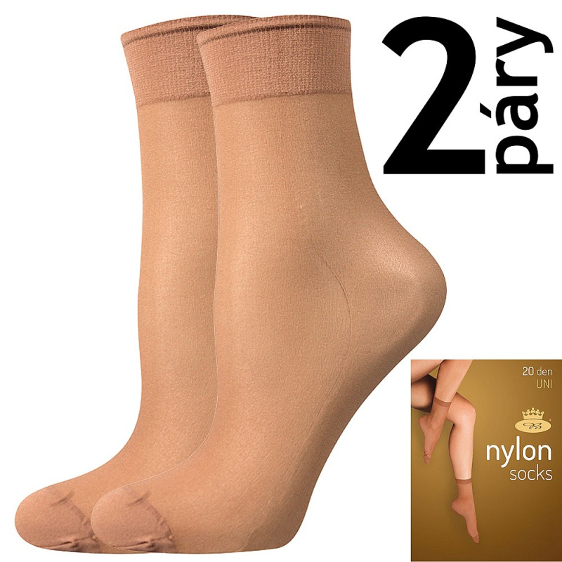 NYLON SOCKS 20 DEN punčochové ponožky Lady B - 12 párů UNI zlatá