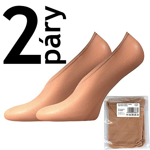 NYLON STEP 2páry 20 DEN punčochové ťapky Lady B - SÁČEK UNI béžová