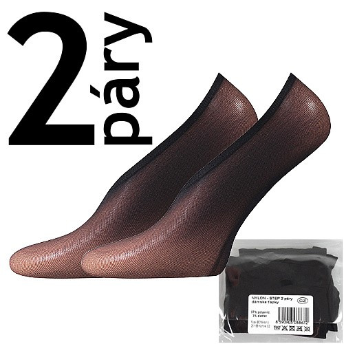 NYLON STEP 2páry 20 DEN punčochové ťapky Lady B - SÁČEK UNI černá