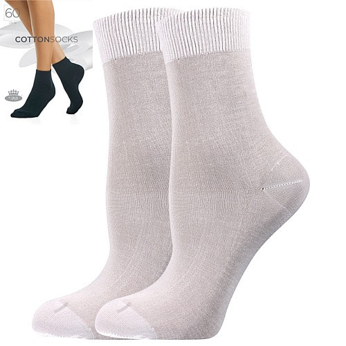 COTTON socks 60 DEN punčochové ponožky Lady B - 6 párů 39-42 bílá