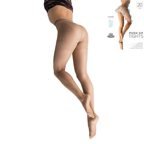 PUSH UP tights 20 DEN kompresní punčochové kalhoty Lady B béžová M