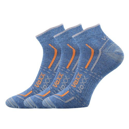 REX 11 sportovní kotníčkové ponožky VoXX 43-46 jeans melé