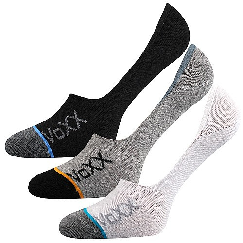 VORTY extra nízké bavlněné ponožky s protiskluz patou Lonka 35-38 bílá / šedá