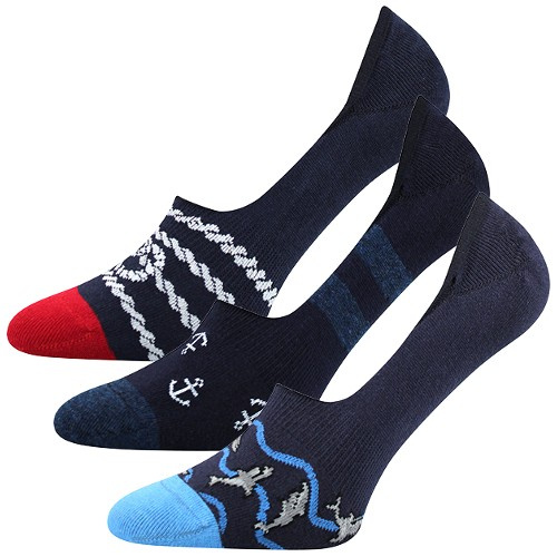VORTY extra nízké bavlněné ponožky s protiskluz patou Lonka 43-46 navy