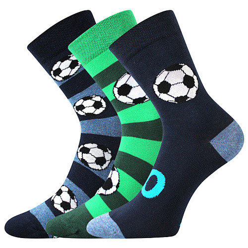 3PACK dětské ponožky Boma vícebarevné (Arnold-fotbal) 20/24