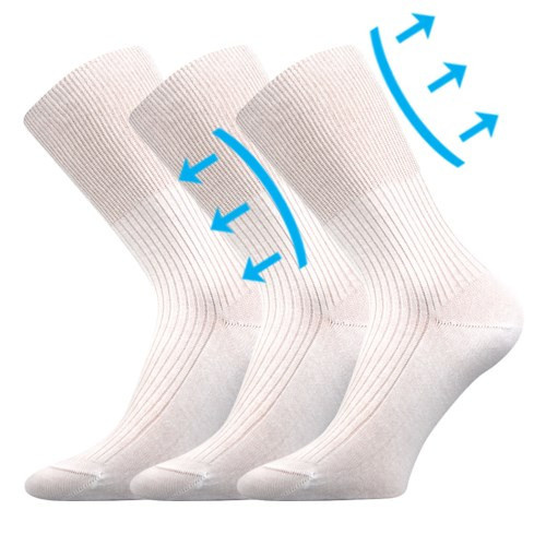 ZDRAVAN zdravotní 100% bavlněné ponožky Lonka 46-48 bílá