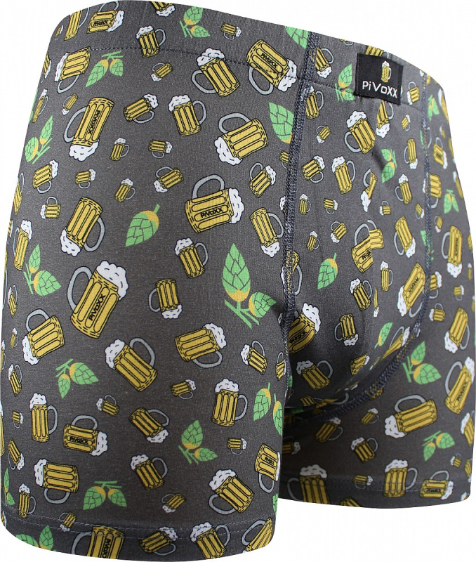 KEVIN pánské elastické boxerky - CHMEL šedá XL
