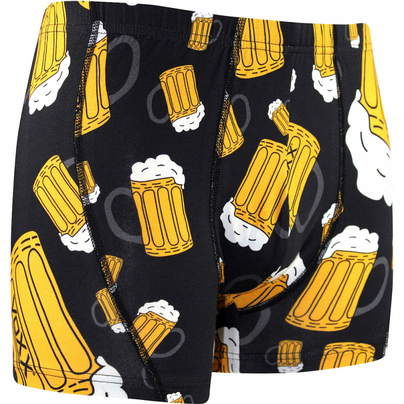 KEVIN pánské pivní elastické boxerky - PiVoXX černá XXL