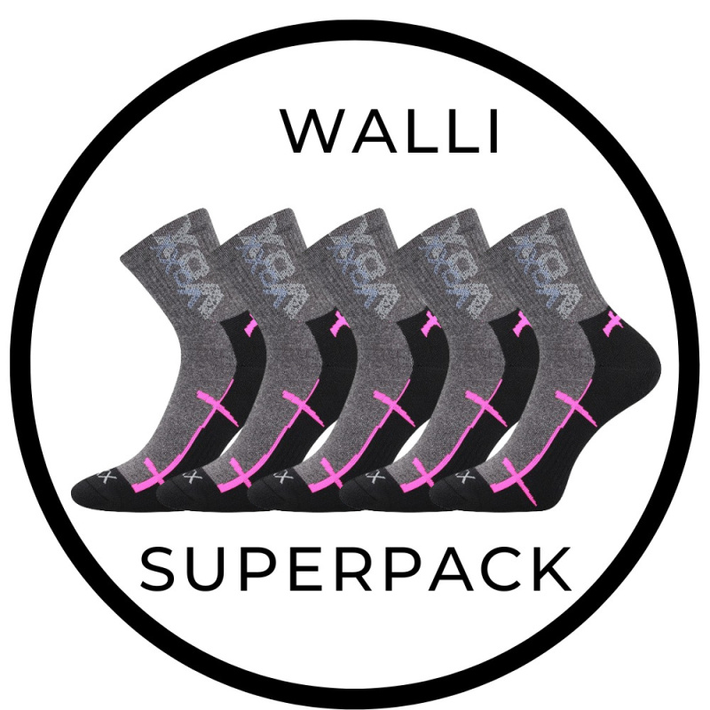 WALLI sportovní ponožky se stříbrem VoXX 39-42 černá / magenta