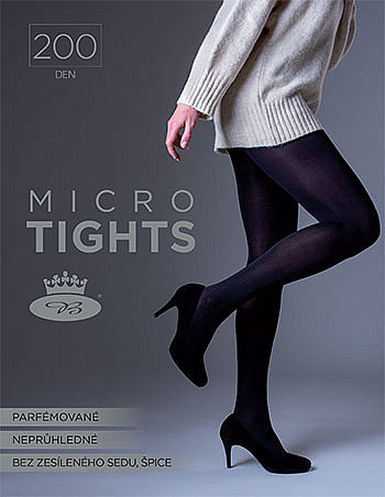 MICRO TIGHTS 200 DEN mikrovláknové jemné punčochové kalhoty Lady B černá L