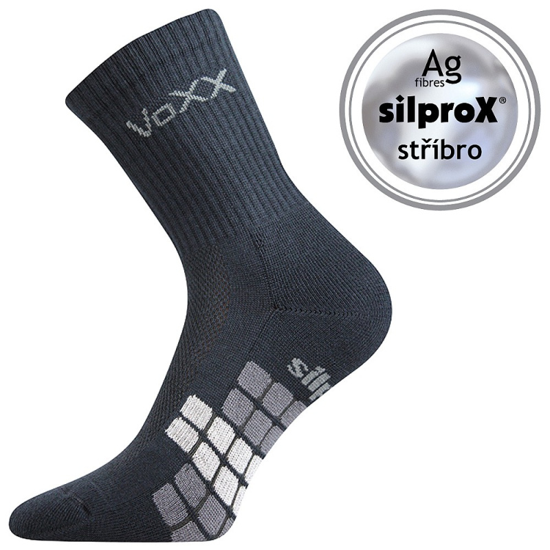 RAPTOR sportovní antibakteriální ponožky se stříbrem VoXX 39-42 tm. šedá