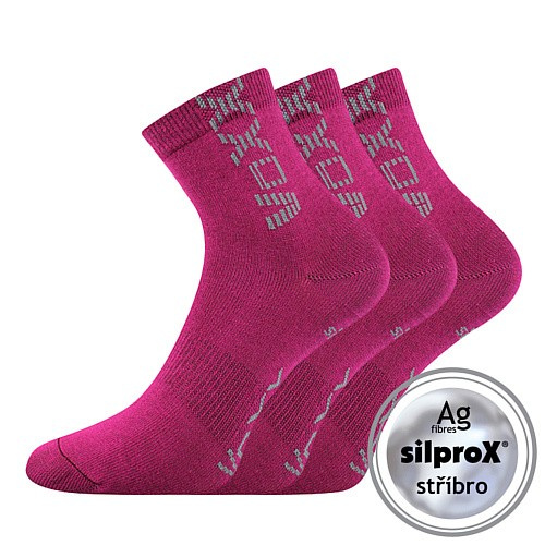 ADVENTURIK dětské antibakteriální ponožky se stříbrem VoXX 30-34 fuchsia