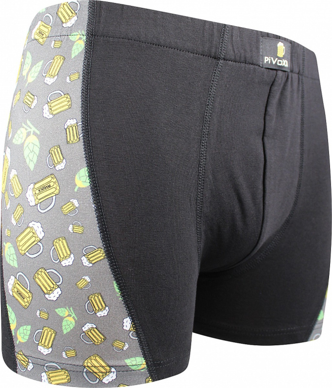 KAMIL image pánské elastické boxerky - PIVEČKA tm. šedá XL