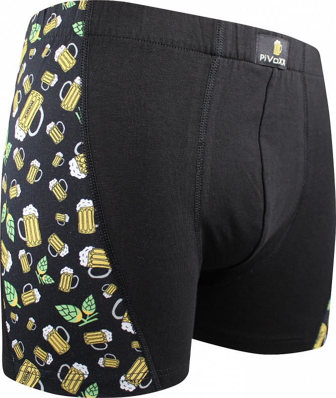 KAMIL image pánské elastické boxerky - PIVEČKA černá XL