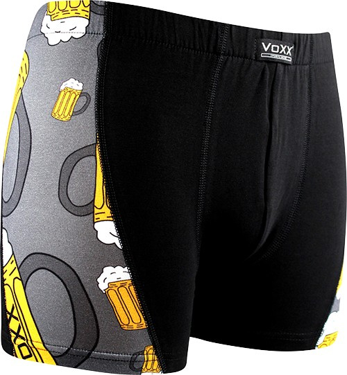 KAMIL PIVO pánské barevné elastické boxerky VoXX černá / tm. šedá M