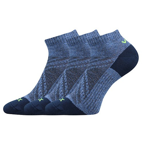 REX 15 sportovní kotníčkové ponožky VoXX 39-42 jeans melé