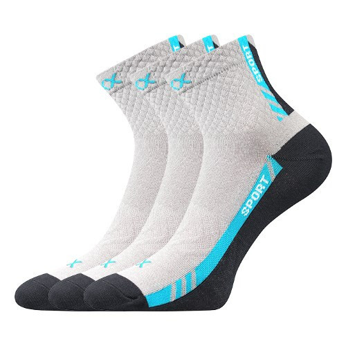 3PACK ponožky VoXX sportovní světle šedé (Pius) M