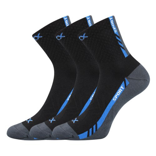 3PACK ponožky VoXX sportovní černé (Pius) XL