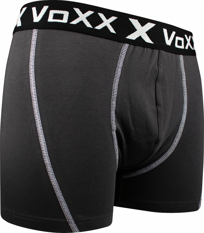 KVIDO II pánské bavlněné elastické boxerky VoXX šedá XXL