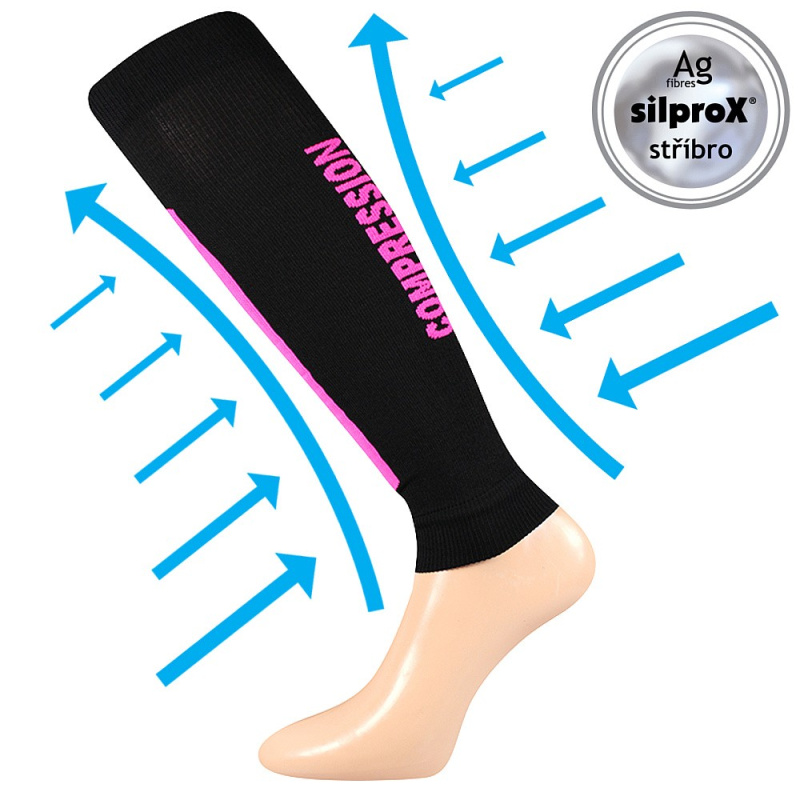 FLEX NÁVLEKY kompresní návleky na lýtko VoXX černá / růžová L / XL