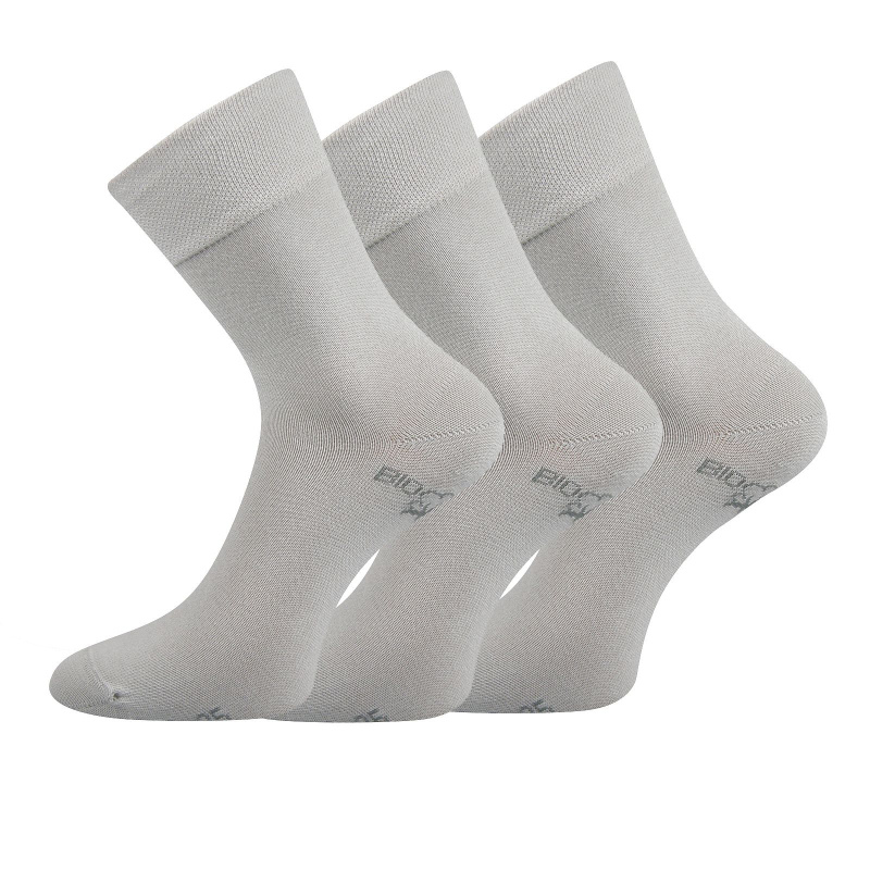 3PACK ponožky Lonka světle šedé (Bioban) XL