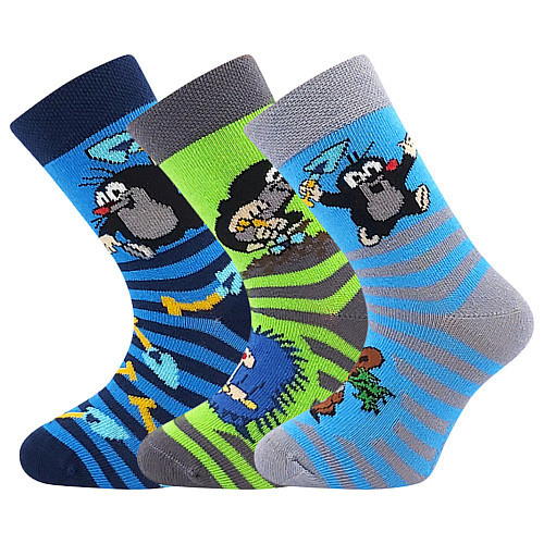 3PACK dětské ponožky Boma modré (Krtek-Mix 2) 25/29