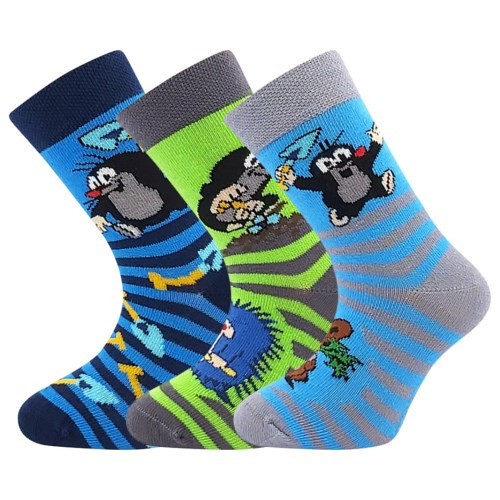 3PACK dětské ponožky Boma modré (Krtek-Mix 2) 25/29